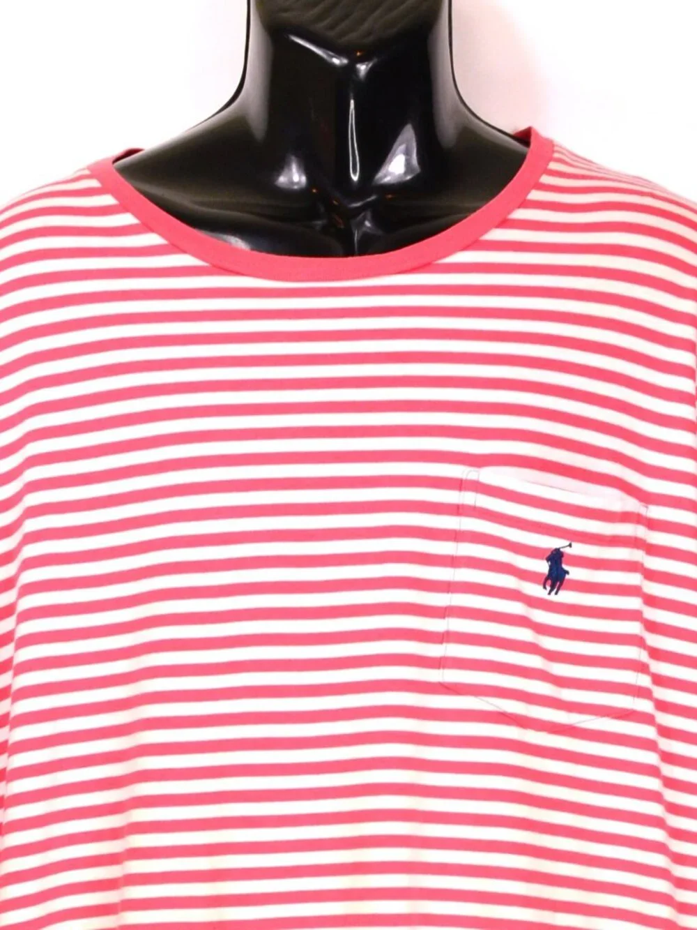 Polo Ralph Lauren Men's Size 2XB Red & White Striped Crew Neck Cotton T Shirt